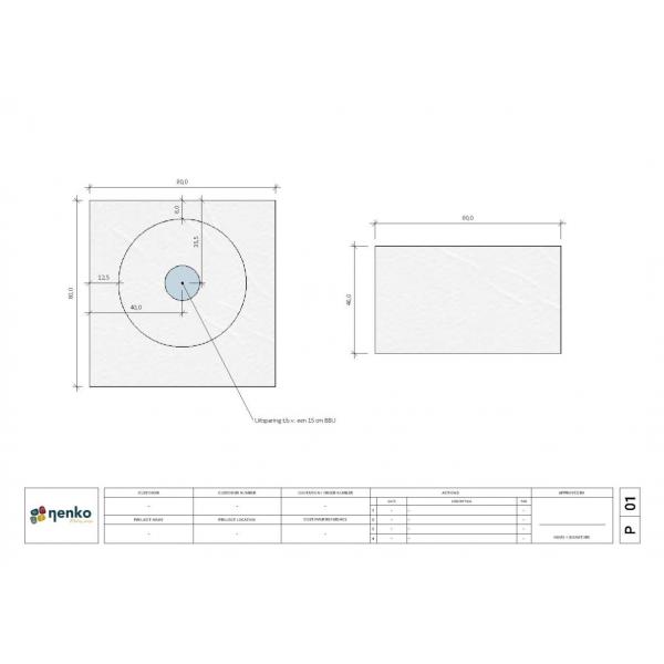 Quadratische Basis für Wassersäule Ø15 cm – Bisonyl